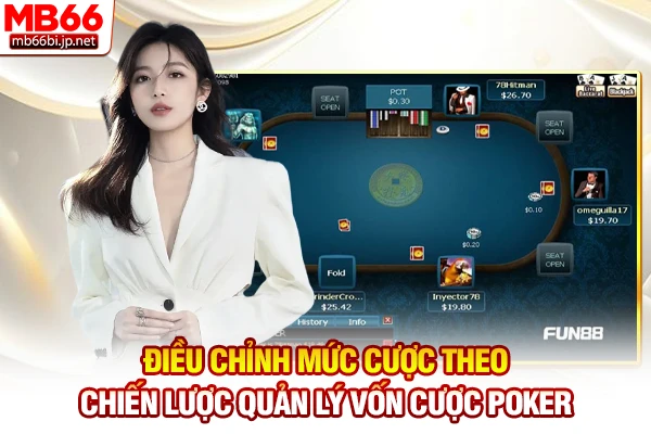 Điều chỉnh mức cược theo chiến lược quản lý vốn cược Poker